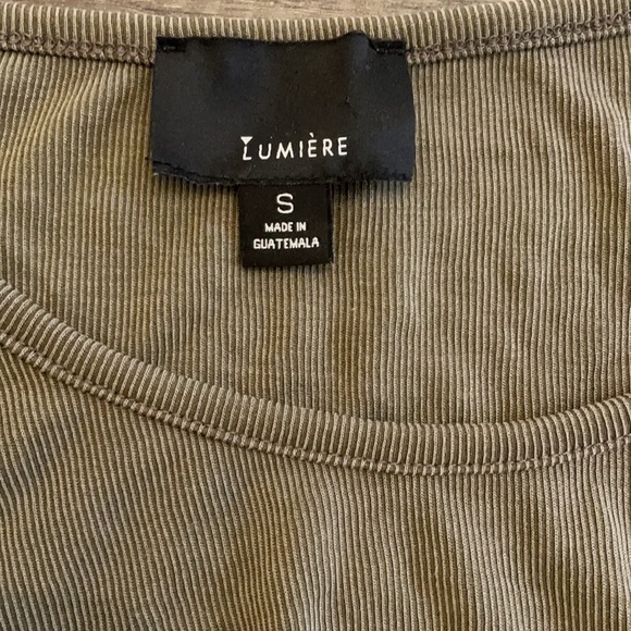 Lumiere Small Olive Green Women’s Short Sleeve Top - Picture 4 of 4